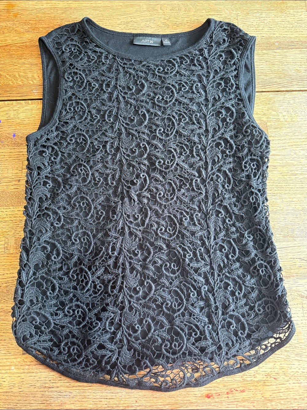 Apt. 9 Black Lace Crochet Sleeveless Tank Top